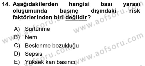 Yaşlı Bakımı İlke Ve Uygulamaları Dersi 2025 - 2026 Yılı (Vize) Ara Sınav Soruları 14. Soru