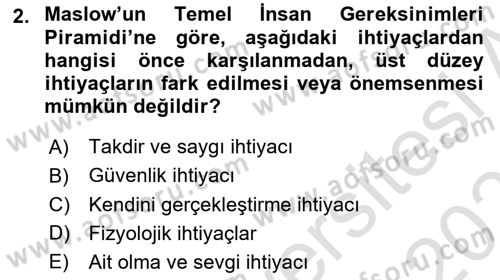 Yaşlı Bakımı İlke Ve Uygulamaları Dersi 2025 - 2026 Yılı (Vize) Ara Sınav Soruları 2. Soru