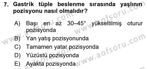 Yaşlı Bakımı İlke Ve Uygulamaları Dersi 2025 - 2026 Yılı (Vize) Ara Sınav Soruları 7. Soru
