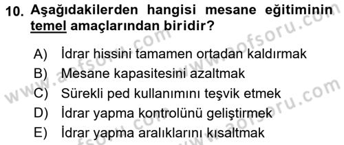 Yaşlı Bakımı İlke Ve Uygulamaları Dersi 2025 - 2026 Yılı (Final) Dönem Sonu Sınav Soruları 10. Soru