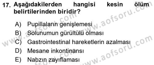 Yaşlı Bakımı İlke Ve Uygulamaları Dersi 2025 - 2026 Yılı (Final) Dönem Sonu Sınav Soruları 17. Soru