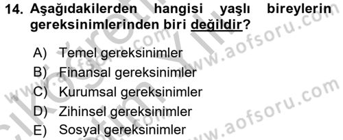 Bakım Elemanı Yetiştirme Ve Geliştirme 3 Dersi 2016 - 2017 Yılı 3 Ders Sınav Soruları 14. Soru