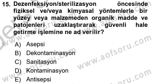 Bakım Elemanı Yetiştirme Ve Geliştirme 3 Dersi 2016 - 2017 Yılı 3 Ders Sınav Soruları 15. Soru