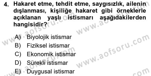 Bakım Elemanı Yetiştirme Ve Geliştirme 3 Dersi 2016 - 2017 Yılı 3 Ders Sınav Soruları 4. Soru