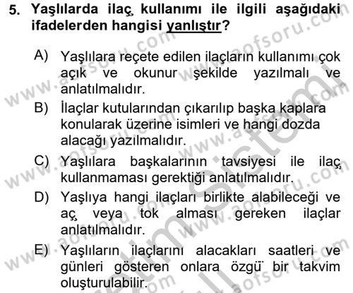 Bakım Elemanı Yetiştirme Ve Geliştirme 3 Dersi 2016 - 2017 Yılı 3 Ders Sınav Soruları 5. Soru
