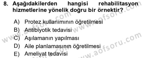 Bakım Elemanı Yetiştirme Ve Geliştirme 3 Dersi 2016 - 2017 Yılı 3 Ders Sınav Soruları 8. Soru