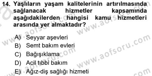 Bakım Elemanı Yetiştirme Ve Geliştirme 3 Dersi 2016 - 2017 Yılı (Vize) Ara Sınavı 14. Soru