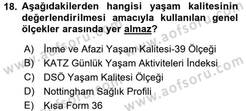 Bakım Elemanı Yetiştirme Ve Geliştirme 3 Dersi 2016 - 2017 Yılı (Vize) Ara Sınavı 18. Soru