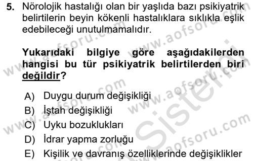 Bakım Elemanı Yetiştirme Ve Geliştirme 3 Dersi 2016 - 2017 Yılı (Vize) Ara Sınavı 5. Soru