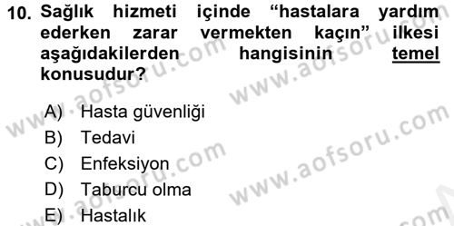 Bakım Elemanı Yetiştirme Ve Geliştirme 3 Dersi 2016 - 2017 Yılı (Final) Dönem Sonu Sınav Soruları 10. Soru