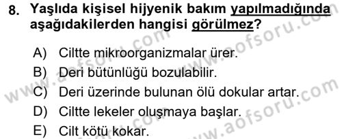 Bakım Elemanı Yetiştirme Ve Geliştirme 3 Dersi 2016 - 2017 Yılı (Final) Dönem Sonu Sınav Soruları 8. Soru