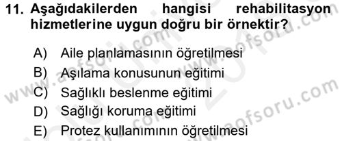 Bakım Elemanı Yetiştirme Ve Geliştirme 3 Dersi 2017 - 2018 Yılı 3 Ders Sınavı 11. Soru