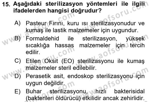 Bakım Elemanı Yetiştirme Ve Geliştirme 3 Dersi 2017 - 2018 Yılı 3 Ders Sınavı 15. Soru