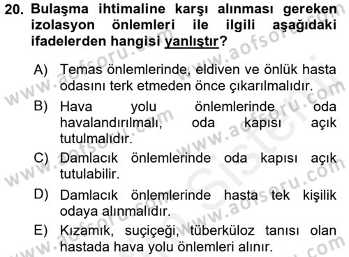 Bakım Elemanı Yetiştirme Ve Geliştirme 3 Dersi 2017 - 2018 Yılı 3 Ders Sınavı 20. Soru