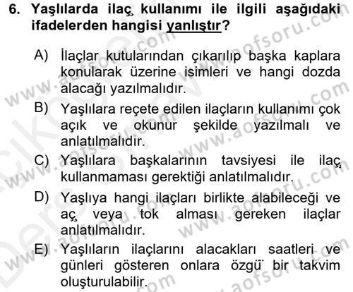 Bakım Elemanı Yetiştirme Ve Geliştirme 3 Dersi 2017 - 2018 Yılı 3 Ders Sınavı 6. Soru