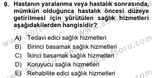 Bakım Elemanı Yetiştirme Ve Geliştirme 3 Dersi 2017 - 2018 Yılı 3 Ders Sınav Soruları 9. Soru