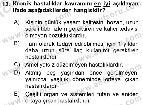 Bakım Elemanı Yetiştirme Ve Geliştirme 3 Dersi 2017 - 2018 Yılı (Vize) Ara Sınav Soruları 12. Soru
