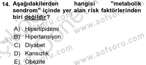 Bakım Elemanı Yetiştirme Ve Geliştirme 3 Dersi 2017 - 2018 Yılı (Vize) Ara Sınav Soruları 14. Soru