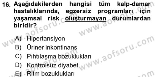 Bakım Elemanı Yetiştirme Ve Geliştirme 3 Dersi 2017 - 2018 Yılı (Vize) Ara Sınav Soruları 16. Soru