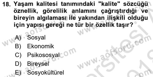Bakım Elemanı Yetiştirme Ve Geliştirme 3 Dersi 2017 - 2018 Yılı (Vize) Ara Sınav Soruları 18. Soru