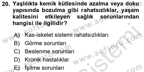 Bakım Elemanı Yetiştirme Ve Geliştirme 3 Dersi 2017 - 2018 Yılı (Vize) Ara Sınav Soruları 20. Soru