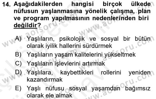 Bakım Elemanı Yetiştirme Ve Geliştirme 3 Dersi 2017 - 2018 Yılı (Final) Dönem Sonu Sınavı 14. Soru