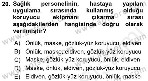 Bakım Elemanı Yetiştirme Ve Geliştirme 3 Dersi 2017 - 2018 Yılı (Final) Dönem Sonu Sınavı 20. Soru