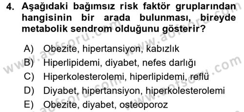 Bakım Elemanı Yetiştirme Ve Geliştirme 3 Dersi 2017 - 2018 Yılı (Final) Dönem Sonu Sınavı 4. Soru