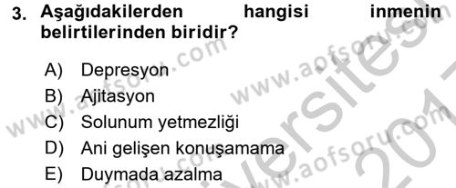 Evde Yaşlı Bakım Hizmetleri Dersi 2016 - 2017 Yılı 3 Ders Sınav Soruları 3. Soru