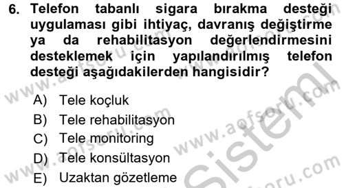Evde Yaşlı Bakım Hizmetleri Dersi 2016 - 2017 Yılı 3 Ders Sınav Soruları 6. Soru