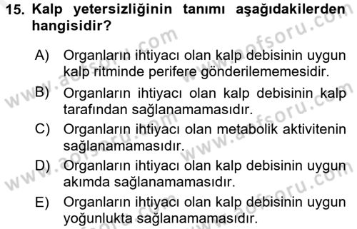 Evde Yaşlı Bakım Hizmetleri Dersi 2017 - 2018 Yılı 3 Ders Sınav Soruları 15. Soru