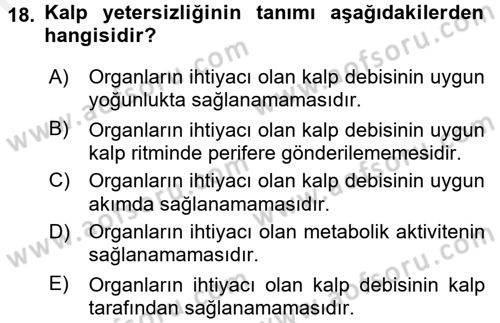 Evde Yaşlı Bakım Hizmetleri Dersi 2017 - 2018 Yılı (Final) Dönem Sonu Sınav Soruları 18. Soru
