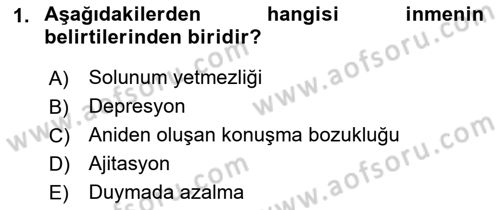 Evde Yaşlı Bakım Hizmetleri Dersi 2018 - 2019 Yılı (Final) Dönem Sonu Sınav Soruları 1. Soru