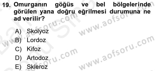 Evde Yaşlı Bakım Hizmetleri Dersi 2018 - 2019 Yılı (Final) Dönem Sonu Sınav Soruları 19. Soru