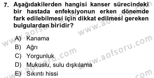 Evde Yaşlı Bakım Hizmetleri Dersi 2018 - 2019 Yılı (Final) Dönem Sonu Sınav Soruları 7. Soru