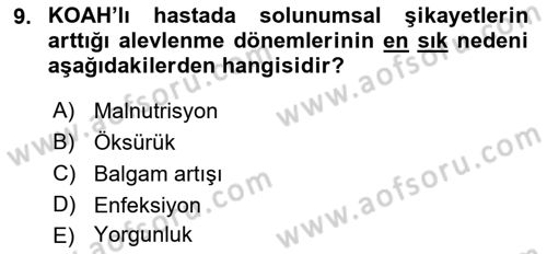 Evde Yaşlı Bakım Hizmetleri Dersi 2021 - 2022 Yılı (Vize) Ara Sınav Soruları 9. Soru