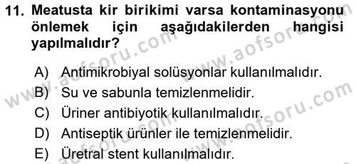 Evde Yaşlı Bakım Hizmetleri Dersi 2021 - 2022 Yılı (Final) Dönem Sonu Sınav Soruları 11. Soru