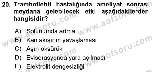 Evde Yaşlı Bakım Hizmetleri Dersi 2021 - 2022 Yılı (Final) Dönem Sonu Sınav Soruları 20. Soru