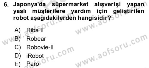 Evde Yaşlı Bakım Hizmetleri Dersi 2021 - 2022 Yılı (Final) Dönem Sonu Sınav Soruları 6. Soru