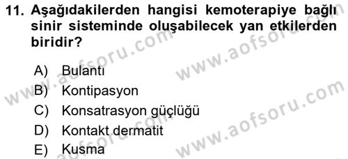 Evde Yaşlı Bakım Hizmetleri Dersi 2021 - 2022 Yılı Yaz Okulu Sınav Soruları 11. Soru