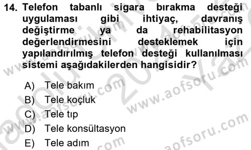 Evde Yaşlı Bakım Hizmetleri Dersi 2021 - 2022 Yılı Yaz Okulu Sınav Soruları 14. Soru