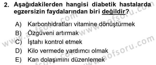 Evde Yaşlı Bakım Hizmetleri Dersi 2021 - 2022 Yılı Yaz Okulu Sınav Soruları 2. Soru