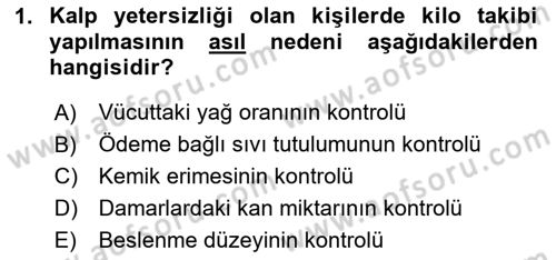 Evde Yaşlı Bakım Hizmetleri Dersi 2023 - 2024 Yılı (Final) Dönem Sonu Sınav Soruları 1. Soru