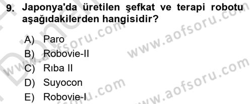 Evde Yaşlı Bakım Hizmetleri Dersi 2023 - 2024 Yılı (Final) Dönem Sonu Sınav Soruları 9. Soru