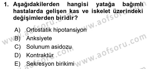 Evde Yaşlı Bakım Hizmetleri Dersi 2023 - 2024 Yılı Yaz Okulu Sınav Soruları 1. Soru