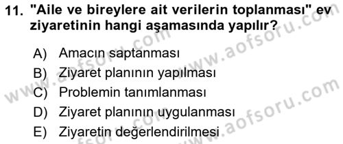 Evde Yaşlı Bakım Hizmetleri Dersi 2023 - 2024 Yılı Yaz Okulu Sınav Soruları 11. Soru