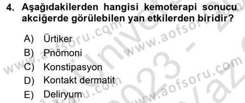 Evde Yaşlı Bakım Hizmetleri Dersi 2023 - 2024 Yılı Yaz Okulu Sınav Soruları 4. Soru