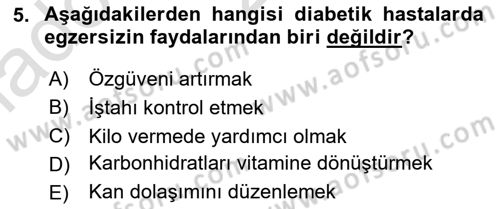 Evde Yaşlı Bakım Hizmetleri Dersi 2023 - 2024 Yılı Yaz Okulu Sınav Soruları 5. Soru