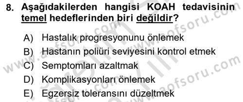 Evde Yaşlı Bakım Hizmetleri Dersi 2023 - 2024 Yılı Yaz Okulu Sınav Soruları 8. Soru