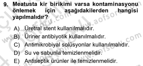 Evde Yaşlı Bakım Hizmetleri Dersi 2023 - 2024 Yılı Yaz Okulu Sınav Soruları 9. Soru